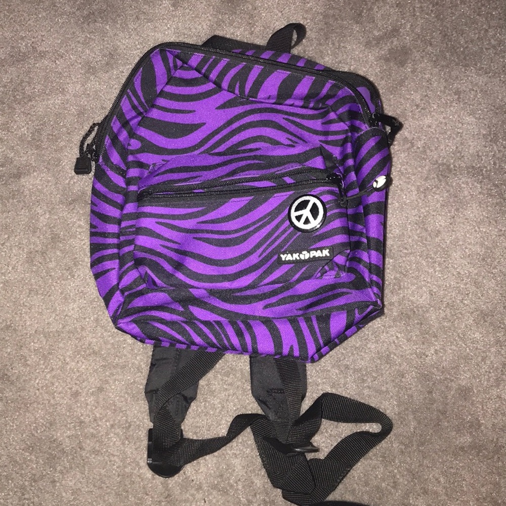 Small purple zebra backpack